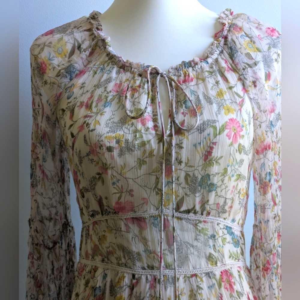 EUC... Romantic/Cottagecore Sundance Floral Maxi Dress Size XS